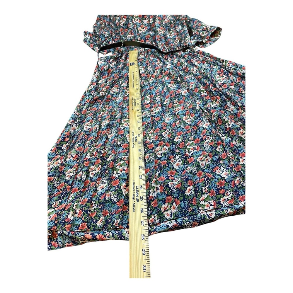VTG Floral Dress 16 Lace Collar‎ Belt Cottagecore Coquette 80s 90s Pleated - Picture 3 of 8